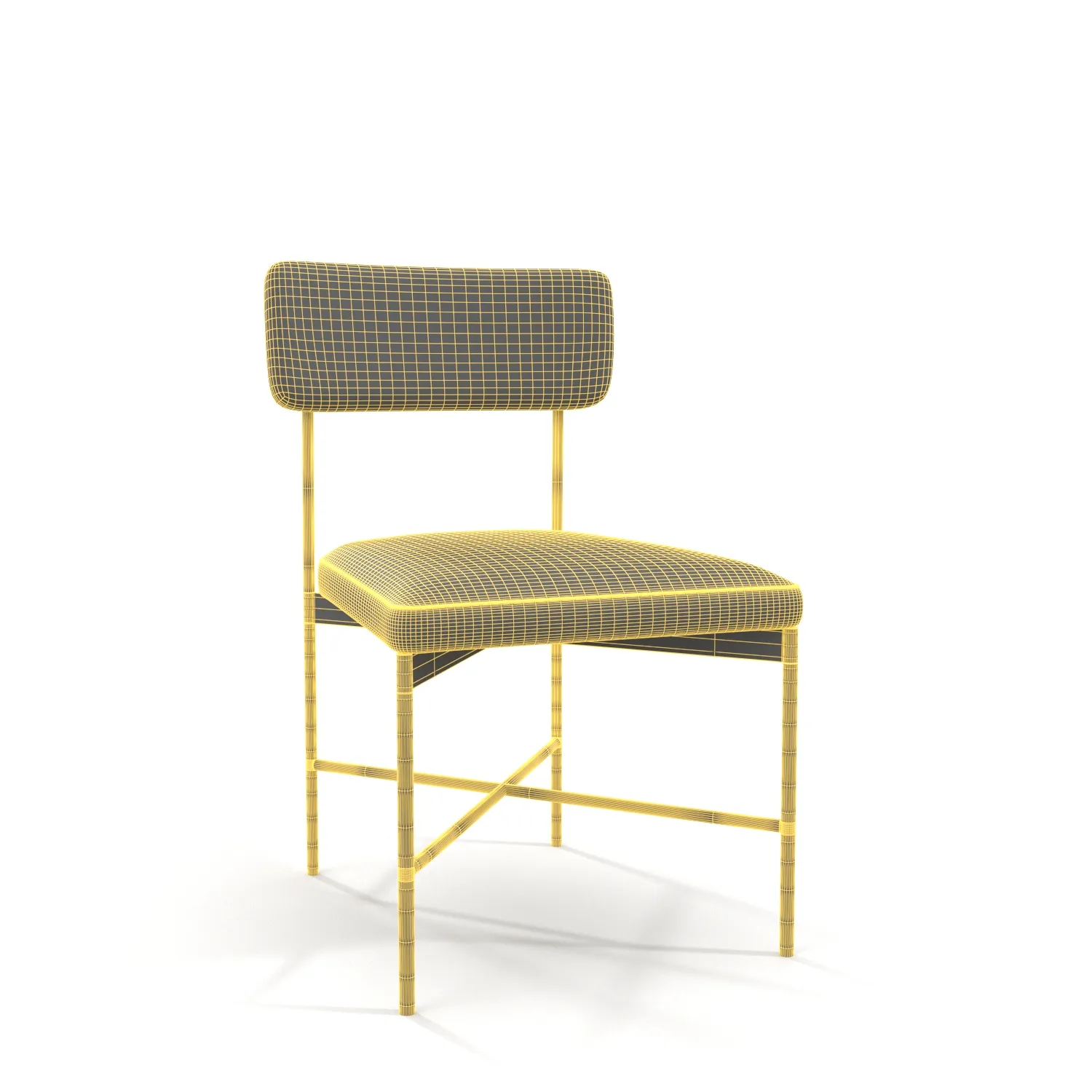 Maison Upholstered Dining Side Chair PBR 3D Model_07